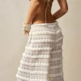 thumbnail image 6 of SONXAHE Layer Ruffle Drawstring Wide Leg Pants for Women Textured Cut Bohemian Daily Vacation Trousers, 6 of 8