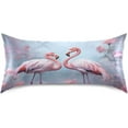 thumbnail image 3 of GZHJMY Flamingos Satin Pillowcase for Hair and Skin, Soft and Cozy Cooling Smooth Pillow Cover with Envelop Closure, King Size 20x40in Home Decor, 3 of 7