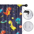 thumbnail image 4 of Funny Window Curtains for Kids Room - 42Wx63H Inch 2 Panels, Rod Pocket Colorful Cartoon Dinosaur Patterns for Boys Bedroom Decor Preschool Classroom Curtains Playroom Living Room Window Drapes, 4 of 5