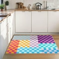 thumbnail image 2 of Arogan Checkered Area Rug for Living Room Bedroom Washable Rug, Multicolour,2' x 3', 2 of 8