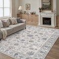 thumbnail image 3 of BERTHMEER 6'x9' Vintage Area Rugs for Living Room Gray Rugs for Bedroom Kitchen Non Slip Washable Carpets Office Farmhouse Dorm Dining Room Oriental Traditional Distressed Rugs, 3 of 10