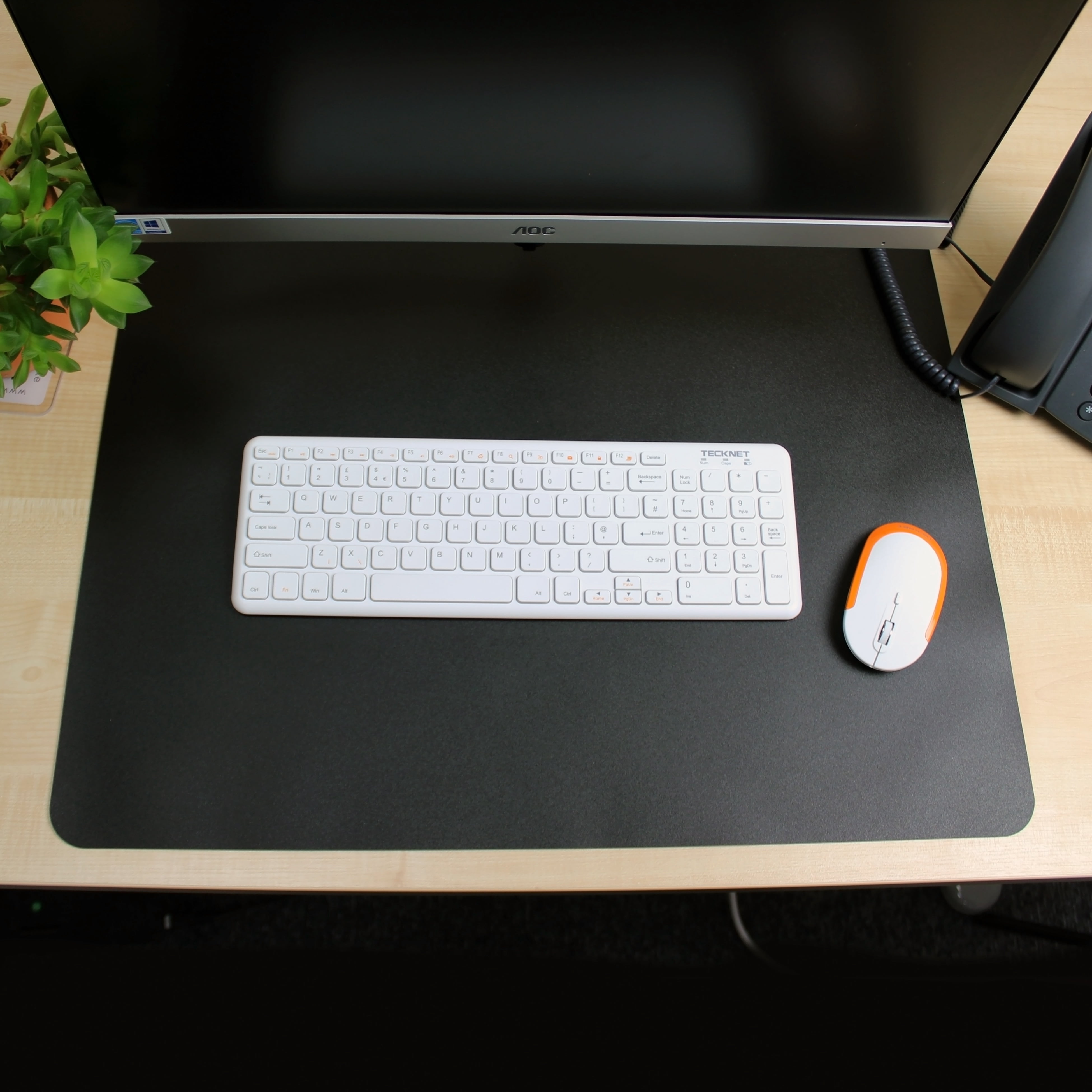 Floortex® Desktex® Black Vinyl Rectangular Desk Pad - 19" x 24"