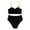 Black, variant on Bigersell String Bikini Sets For Women Women Bikini Two-Piece Set With Chest Pads Without Steel Color Print Strap Tall Sexy Bikini Sets Female, Style 5322, Black M