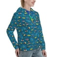 thumbnail image 6 of Lsque Transportations with Buildings Pattern Casual Women's Hoodie,Hooded Sweatshirt with Kangaroo Pocket,Pullover Hoodie with Eye-catching Drawstrings-Small, 6 of 7