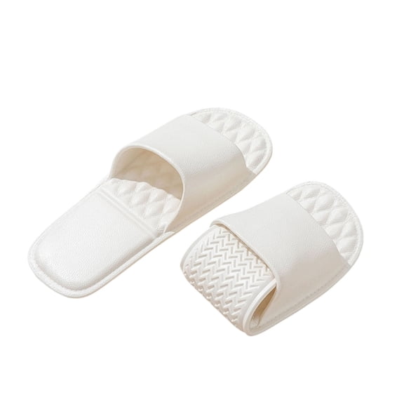 Yuanlong Women's Slide Slippers Flat Soft Sole Solid Color Slippers Portable Travel Indoor Hotel Shower Shoes