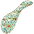 thumbnail image 2 of J.West Ceramic Spoon Rest Holder for Kitchen Counter & Stove Top with Floral Pattern Green, 2 of 8