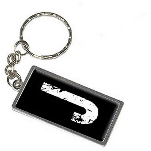 Letter Initial J Keychain Key Chain Ring