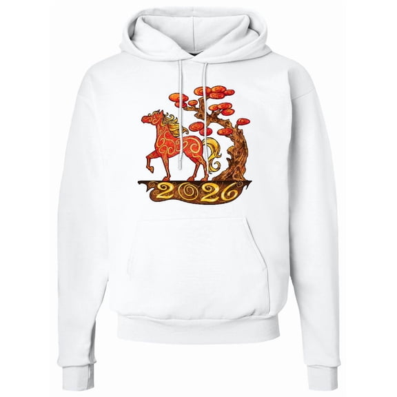 Inktastic 2026 Year of the Horse Happy New Year's Adult Hoodie Sweatshirt
