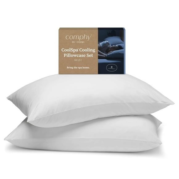 Comphy by Coop CoolSpa Cooling Pillow Case Set of 2 White King Size Pillow Covers Pillow Cases Luxury Spa and Hotel Quality Pillow Case for Cooling Pillow Breathable Pillowcases for Bed Pillows
