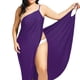 thumbnail image 3 of Sonducket Vestido de mujer Playa Cubrir Traje Color sólido Maxi Vestido largo Vestidos Violeta 5XL, 3 of 4
