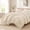 Beige, variant on Linen Grey Ruffle Comforter Set Cal King 3 Pieces Soft Polyester Bedding with 1 Ruffled Comforter & 2 Pillowcases Farmhouse Rustic Chic