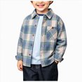 thumbnail image 4 of WXFAZCVU Boys' Button-Down Shirts Plaid Long Sleeved Coat Casual Outwear School Clothing Size 7-8 Years, 4 of 4