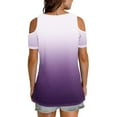 thumbnail image 4 of Womens Summer Tops Casual Stylish Work Out Shirts Gym Loose Cotton Basic Fitted Tees Plus Size, 4 of 6