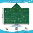 thumbnail image 2 of Math Equations Science Terms Green Pattern Hooded Bath Towel，60"x35" for Ages 3 To 12 Kids, Quick Dry Lightweight Soft Microfiber Hood Beach Towel Cover Up for Kids, 2 of 7