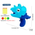thumbnail image 3 of 6 Inch, Triceratops Shaped Dinosaur Catapult Soft Toy Gun Pack Of 1 With 3 Soft Darts And 3 Launch Balls, Safe Foam Shooting Toy For Indoor Outdoor Activities For Family, 3 of 9