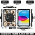 thumbnail image 4 of Dteck Case for iPad 11 Inch (A16) 2025/ iPad 10th Generation 10.9 Inch 2022, Cute Cartoon Kids-Friendly Shockproof Clear Case with 360 Degree Rotating Stand/Shoulder Strap,Cat, 4 of 7