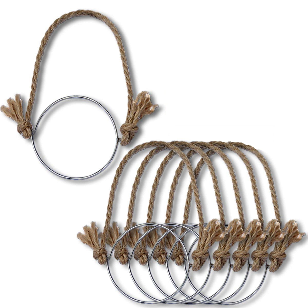 6Pack Burlap Wire Hangers Stainless Steel Handles For Mason Jar, Ball Pint Jar, Canning Jars