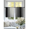 thumbnail image 4 of Black Gray Ombre Semi Sheer Window Curtains 54 Inches Long, Vintage Country Wooden Rod Pocket Voile Silky Chiffon Curtain Light Filtering Drapes for Living Room, Kitchen, Bedroom, 52"x54", 2 Panels, 4 of 9