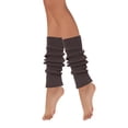thumbnail image 2 of Wrapables 80's Style Neon Fluorescent Ribbed Leg Warmers, Mahogany Gray, 2 of 5