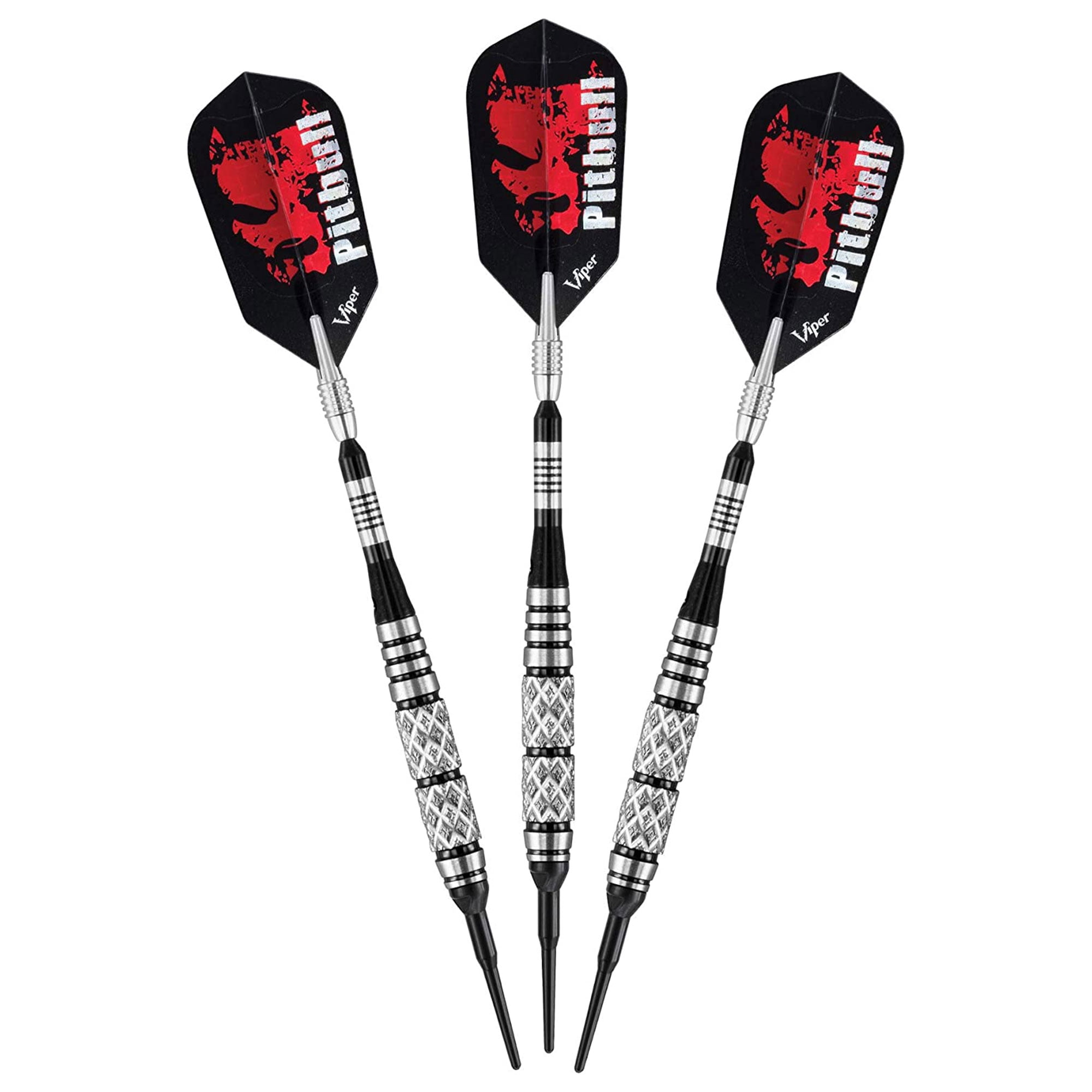 Viper Pitbull 90% Tungsten Soft Tip Dart Set, Ringed Barrel, 18 Grams