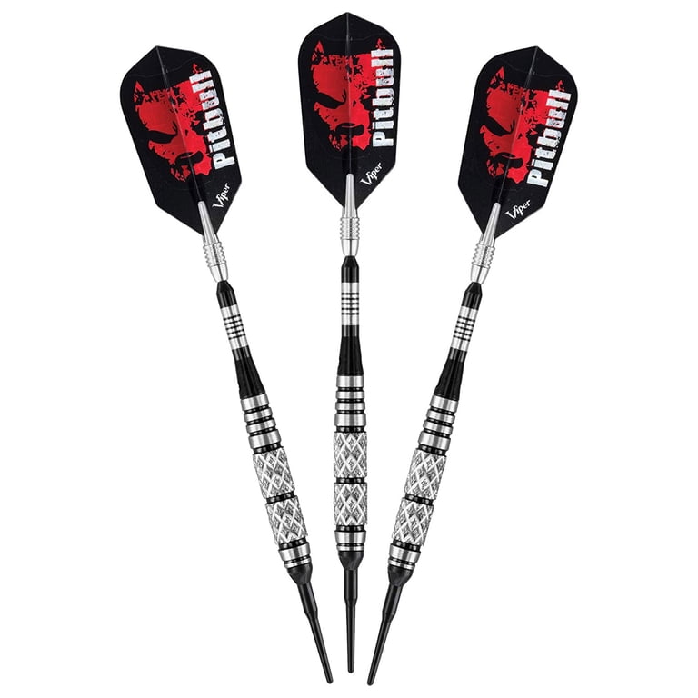Viper Pitbull 90% Tungsten Soft Tip Dart Set, Ringed Barrel, 18
