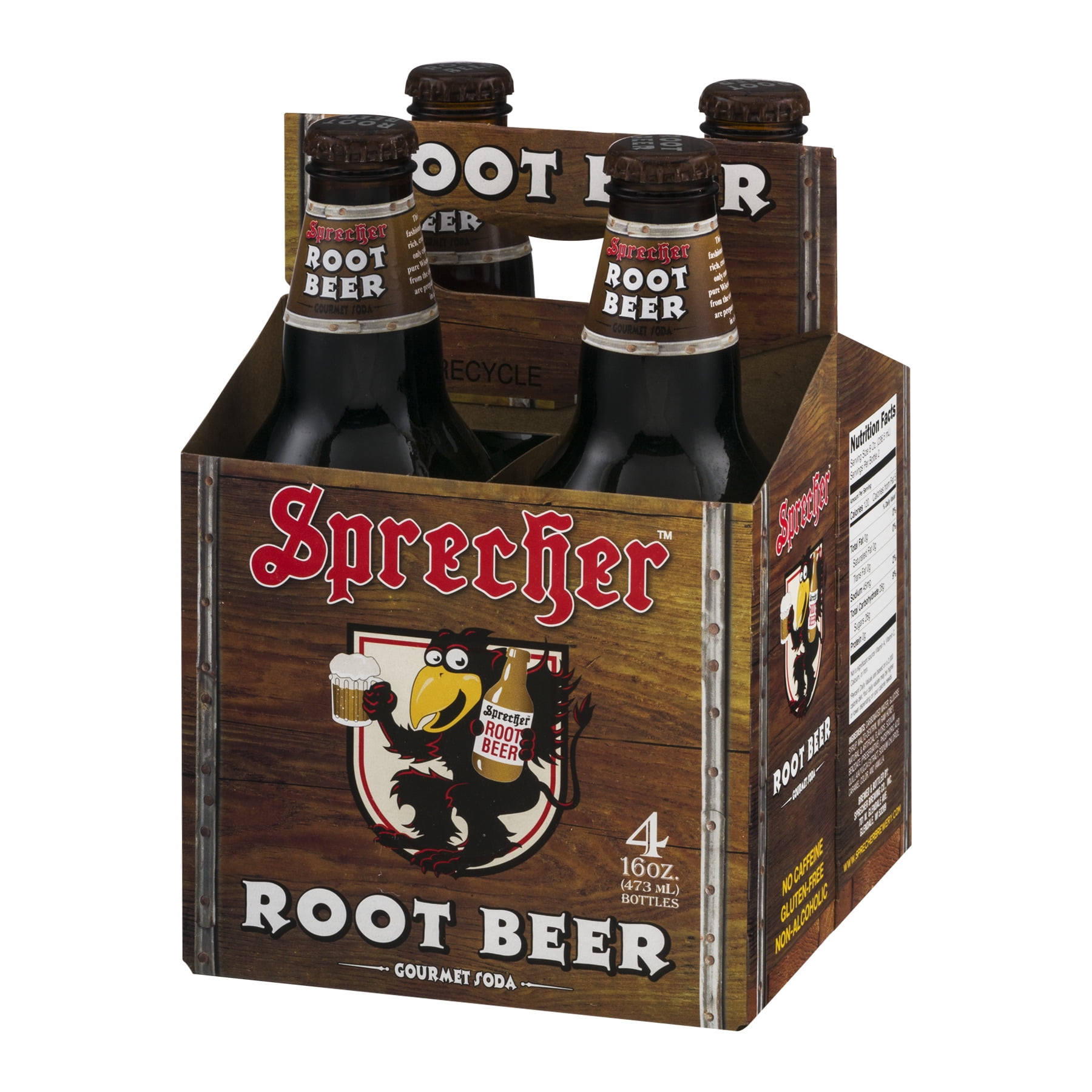 (3 pack) Sprecher Gluten-Free Root Beer Gourmet Soda, 16 Fl. Oz., 4 Count