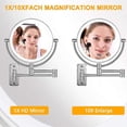 thumbnail image 5 of Miroir de Maquillage Mural, Miroir Grossissant Double Face avec Éclairage Led 10x, 5 of 5