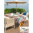 thumbnail image 5 of Outdoor Tablecloth with Umbrella Hole for Patio/Picnic/Party/Camping, Turtle Coastal Waterproof Table Cloth Rectangle Table Cover Washable, Nautical Summer Beach Coral Seahorse Jellyfish (52"x 70"), 5 of 8