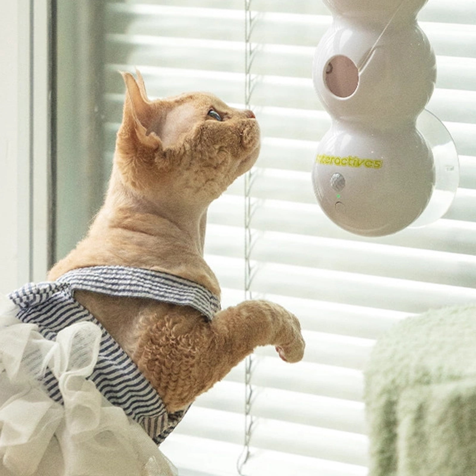 BIBABLYKE Intelligent Auto Swing Cats Teaser Stick with Motion Sensors And Replaceable Tail Interactive Automatic Teasing Cats Toy