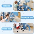 thumbnail image 6 of XJD 6-in-1 Toddler Slide and Swing Set, Kids Indoor Outdoor Playset with Basketball Hoop, Backyard Playground for Toddlers 1-3 Years Old, Blue, 6 of 11
