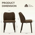 thumbnail image 4 of EOP Upholstered Dining Chairs Set of 4, Mid Century Modern Dining Room Chairs, Fabric Farmhouse Dining Side Chairs with Wood Legs, Armless Kitchen Chairs with Wingback, Dark Brown, 4 of 7