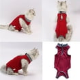 thumbnail image 4 of YUEHAO Pet Vest for Dogs Solid Dog Recovery Suit Onesie After Pet Operation for Female Male Dogs Cats Solid Surgical Postoperative Snuggly Vest for Abdominal Wounds Weaning Anti Licking Vest (Wine, S), 4 of 4