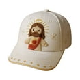 thumbnail image 2 of Gorra de béisbol del Sagrado Corazón, linda gorra blanca, linda gorra blanca de abanico, gorra blanca, 2 of 9