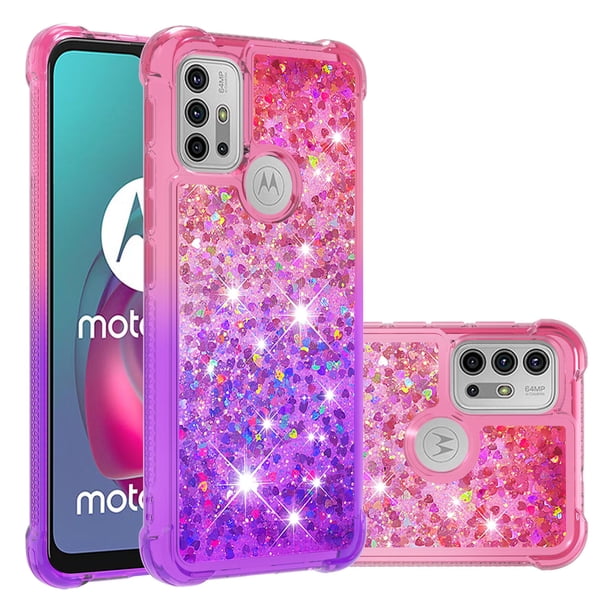 Funda para Motorola MOTO G30/G10 Transparente con Brillos Carcasa Protectora Antigolpes con Glitter Brillante