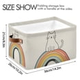 thumbnail image 4 of Yayeee Canvas Storage Basket with Handles for Shelves Fabric Bins Closet Organizer, White Cat Rainbow, 4 of 8