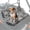 Black Gray Leopard Print, variant on ZIATUBLES 2-Pack Waterproof UTV Seat Covers with Camo Dinosaur Silhouette Print, Replacement Bench Seat Protectors Compatible with Mule 3000 3010, Wear-Resistant Polyester UTV Seat Decor Covers