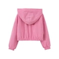 thumbnail image 5 of HAOTAGS Girls Hooded Windbreaker Jacket (4T–13) Warm, Windproof, Zip-Up Casual Coat with Pockets for Kids Hot Pink Size 6, 5 of 10