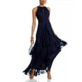 thumbnail image 2 of Aqua NAVY Women's Chiffon Layered Ruffle Gown, US 8, 2 of 4