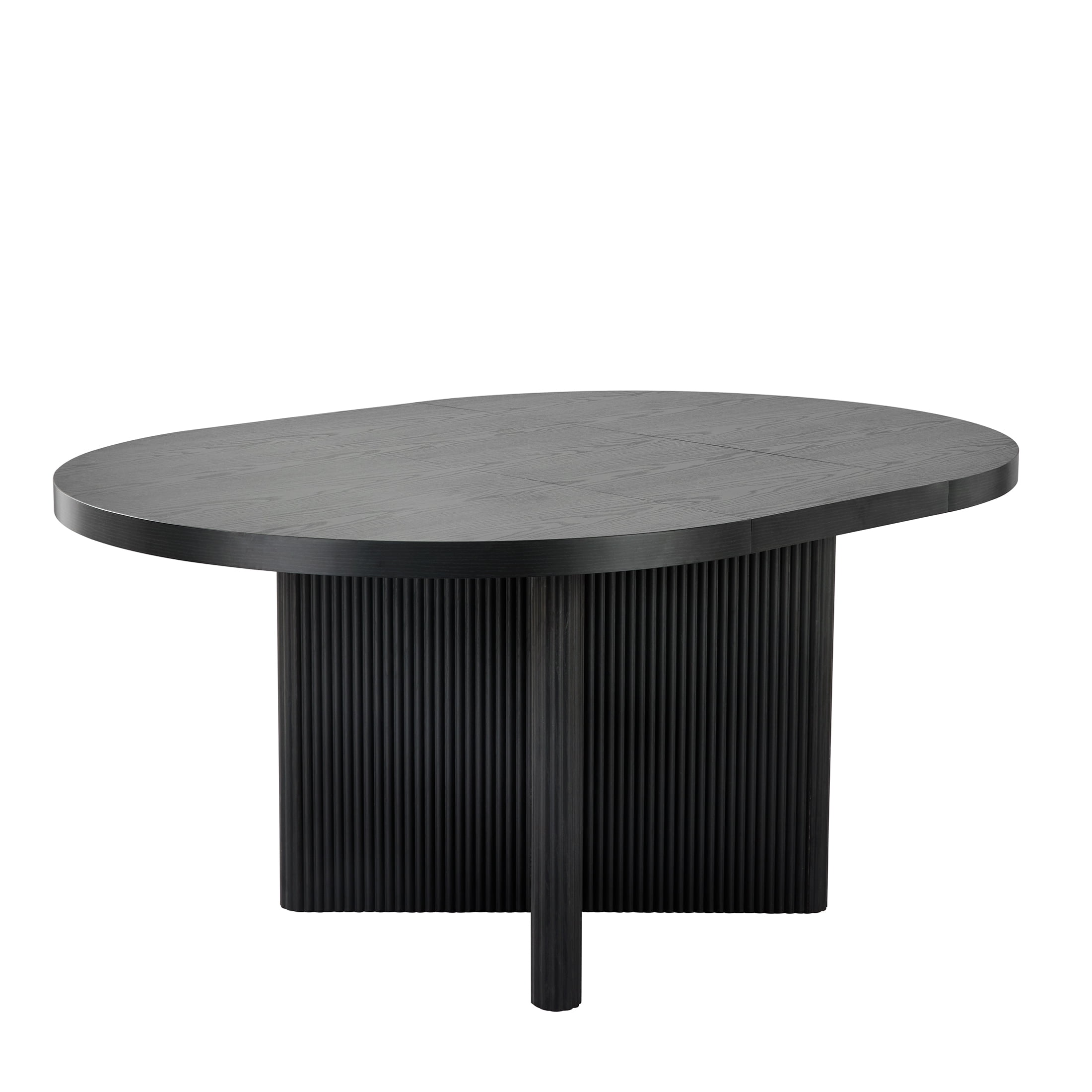 Better Homes & Gardens Lillian Fluted Round Expandable Dining Table, Black Wood Finish