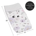thumbnail image 2 of Sweet Jojo Designs Watercolor Floral Purple Pink and Grey Changing Pad Cover, 2 of 6