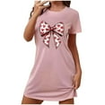 thumbnail image 5 of Sakmal Short Sleeve Moomoo Nightgownss for Women Soft Valentines Plus Size Love Loungewear Short Heart Print Nightgowns for Women 2X, 5 of 5