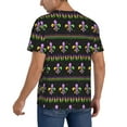 thumbnail image 2 of Hirioo Mardi Gras Fleur de Lis for Men's Baseball T-shirt Shirts Short Sleeve Casual Summer Button Stretch T Shirts,Size S-4XL-X-Large, 2 of 7