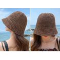 thumbnail image 3 of CoCopeaunts Women Sun Hat Wide Brim Sun Hat for Women Cute Woven Knitted Straw Hat Foldable Bucket Hat Outdoor Holiday Beach Hat, 3 of 3