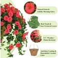 thumbnail image 3 of Artificial Hanging Plants Outdoors, Fake Hanging Flowers with Basket, Faux Vine Bougainvillea for Urn Fillers Front Porch Patio Outside Summer Decor Flower, 3 of 4
