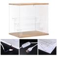 thumbnail image 5 of Uxcell Clear Acrylic Display Case with LED Light 3 Tier Dustproof Display Boxes for Collectibles (12.6x9.45x11.81)Wood, 5 of 6