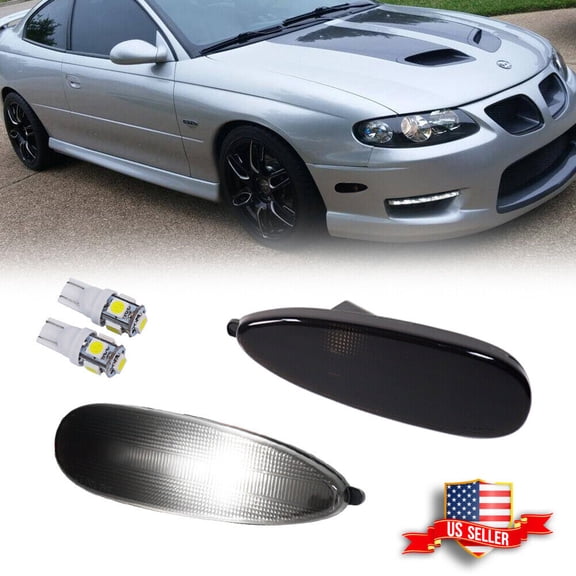 GTINTHEBOX For 2004 2005 2006 Pontiac GTO Smoked White LED Front Bumper Side Marker Lights