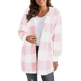 thumbnail image 1 of IMENGL Womens winter coats warm plush hooded jackets, Pink 2XL, Size M-3XL, 1 of 6