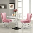 thumbnail image 5 of Foredo Elegant Velvet Dining Chairs Set of 2,  Luxury Upholstered Dining Chair with Metal Legs, X-Legs Tufted Side Chair for Dining Room Living Room, Pink, 5 of 8