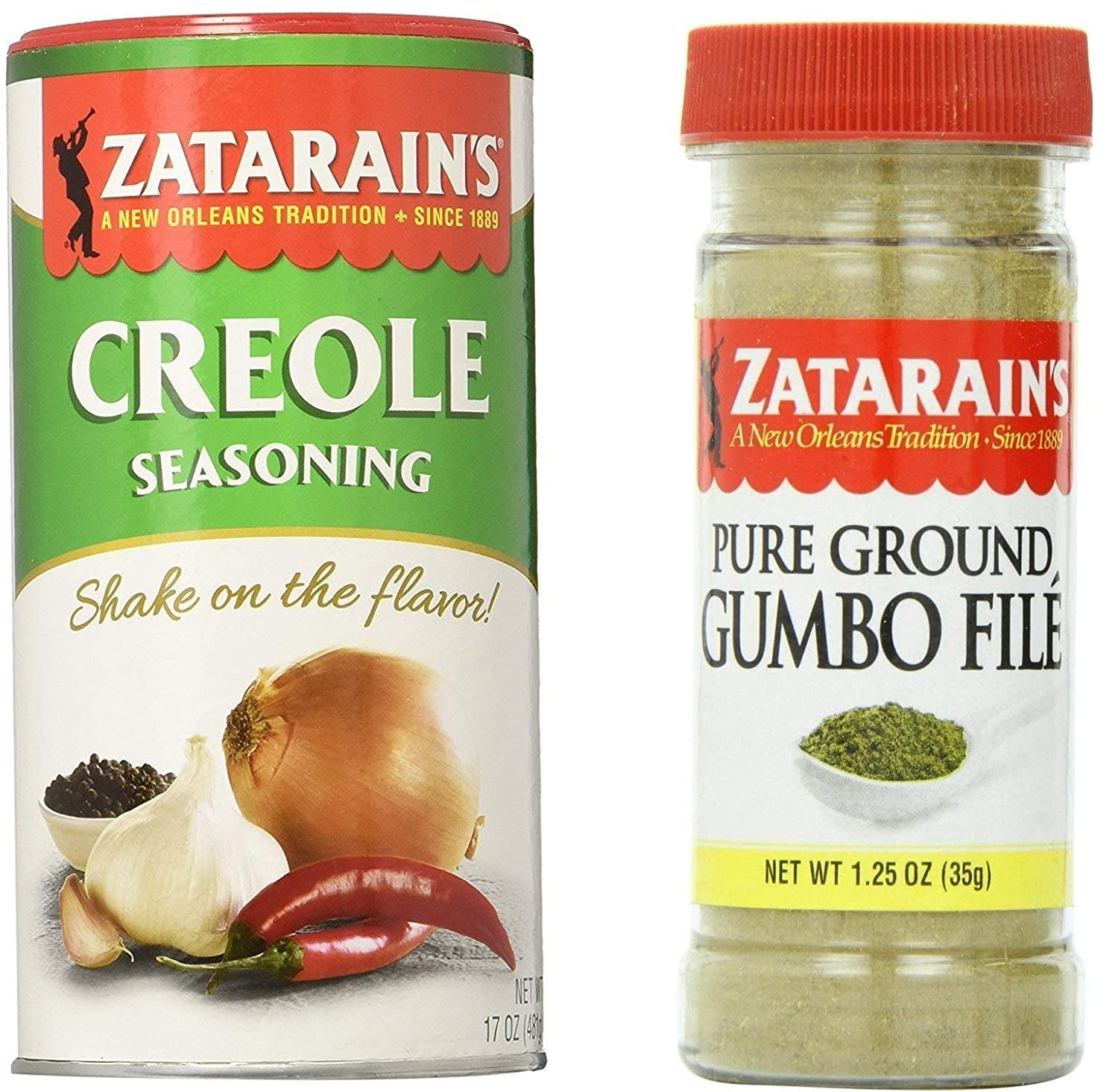Zatarains Cajun Seasoning Bundle 1 each of Zatarains Creole Seasoning