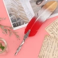 thumbnail image 2 of Pluma retro vintage pluma de inmersión puntas de aleación pluma de escritura de caligrafía regalo con caja (rojo degradado), 2 of 8